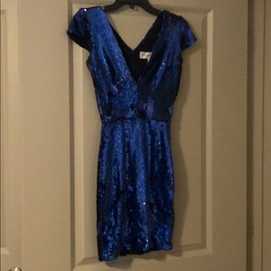Dress The Population Blue Sequin Dress